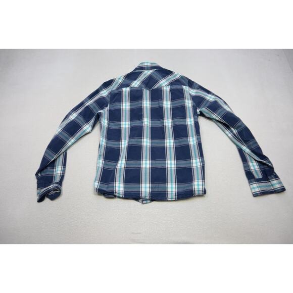 Hollister Western Pearl Snaps Cowboy Shirt Plaid Long Sleve Mens Size Medium - Picture 8 of 8